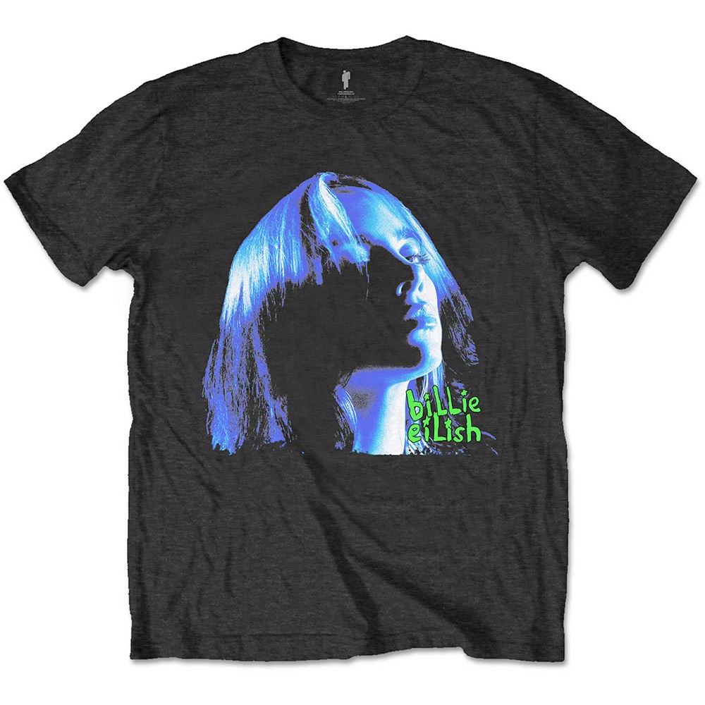 Billie Eilish - Neon Shadow Blue Herren TShirt - Schwarz